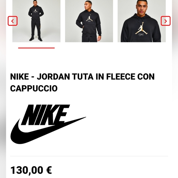 NIKE MENS JORDAN ESSENTIALS FLEECE HOODIE BLACK & GOLD - Size L - Picture 9 of 9